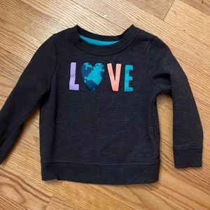 Car & Jack Girls 2T Love Sweatshirt